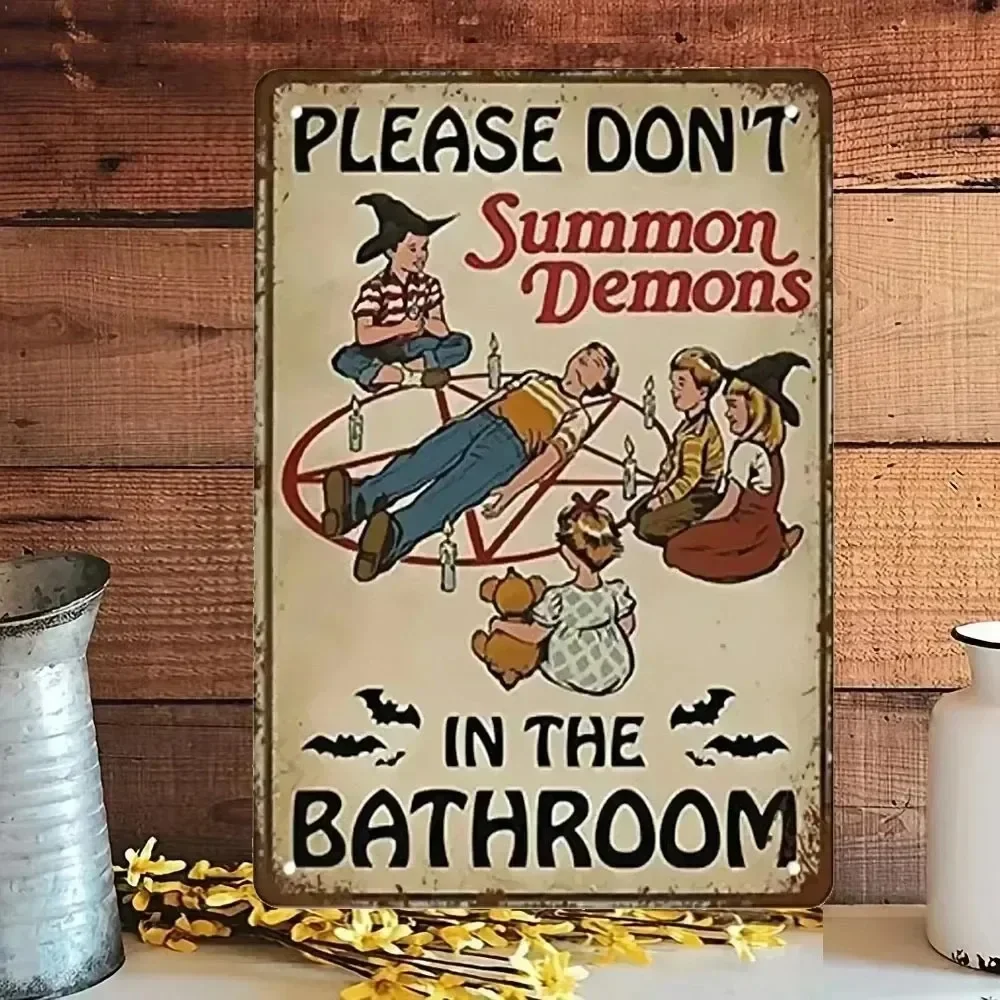 CIFBUY Retro Cartoon Boy With Bat Metal Tin Sign Vintage Art Print Wall Decor for Home Garage Man Cave Bar Aluminum Plaque