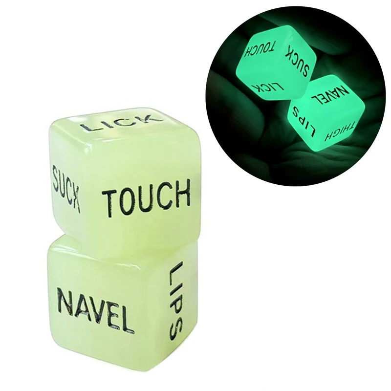 2Pcs Noctilucent Erotic Lovers Action Guide Foreplay Romantic Party Toys Sexy Dice Set Adult Love Physical Interaction Game Gift