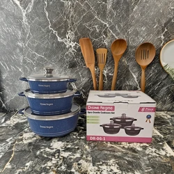 Master Star Luxury Cookware Set 6Pcs Deep Fryer Die-Casting Non-Stick Casserole Cast Aluminum Gas Cooker Home Use