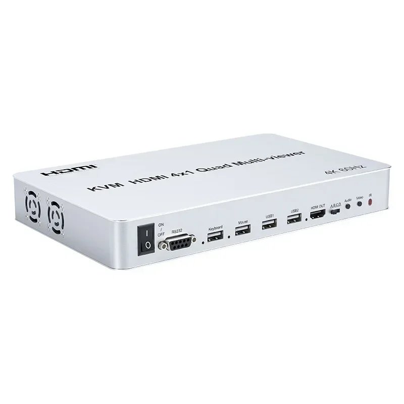 4K 60 Гц HDMI KVM-переключатель 4-портовый HDMI 4x1 Quad Multi-viewer USB ПК Компьютер KVM-переключатель Клавиатура Мышь Управление для PS4 Xbox Ноутбук