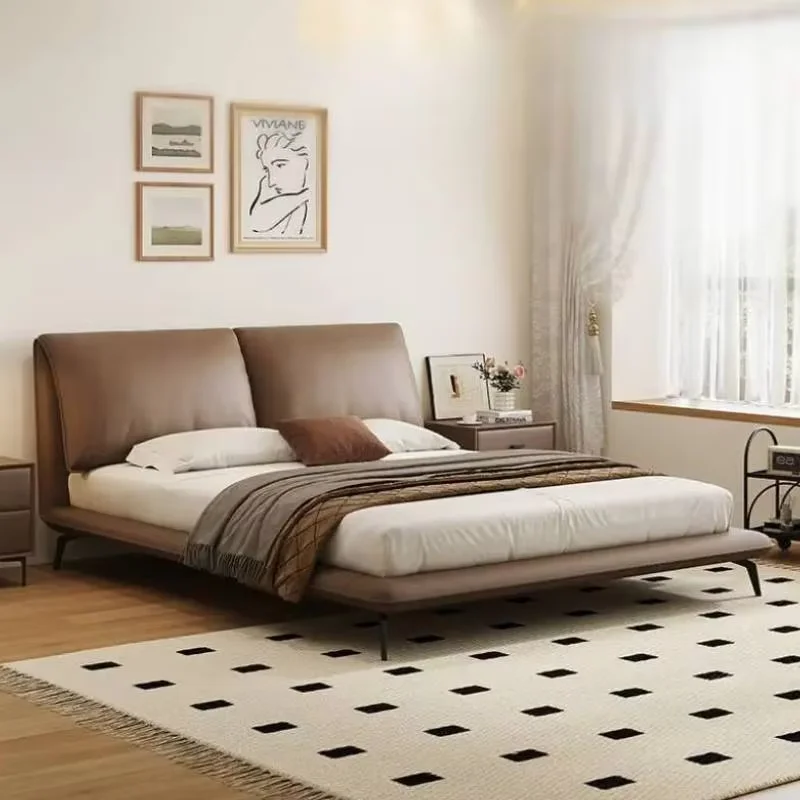 Full Size Double Bed Waterproof Large Europen Floor Luxury Double Bed Platform Wooden Modern Camas De Dormitorio Furniture Home