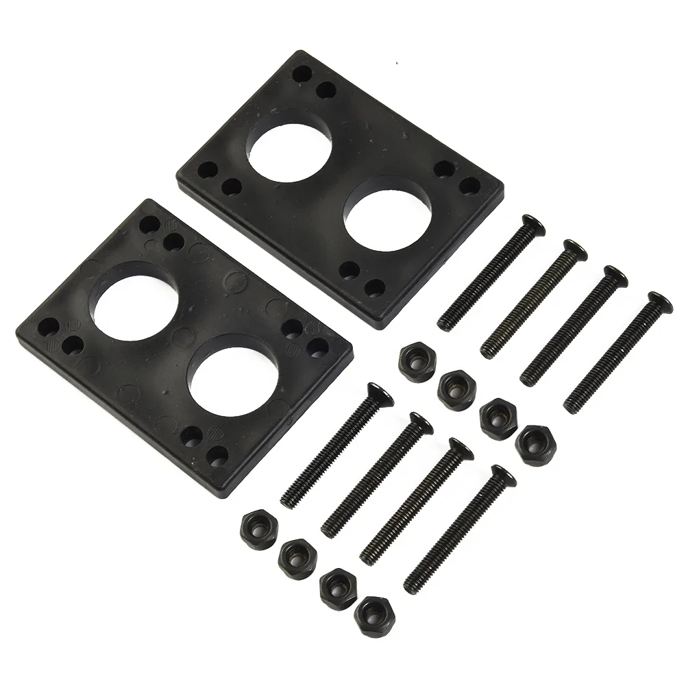 16Pcs 10mm Gasket Riser Pads +40mm Bolts For Skateboard Longboard Double Rocker Rubber Pads Metal Bolts 1Set 8 Screws 2 Spacers