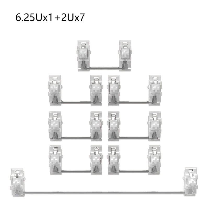 8PCS Keyboards Stabilizers POM Steel Plate Construction Quiet Typing 6.25U 2U Ergonomic Structure