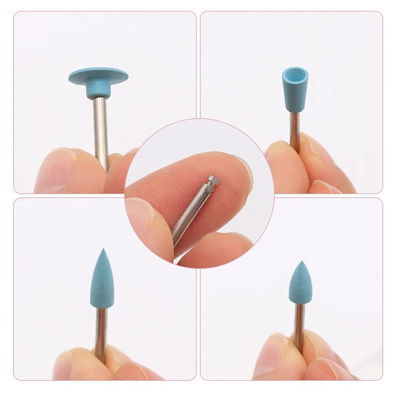 4pcs Dental Silicone Polishing Material Tips Low-Speed Handpiece Teeth Polisher Grinding Heads for Oral Care