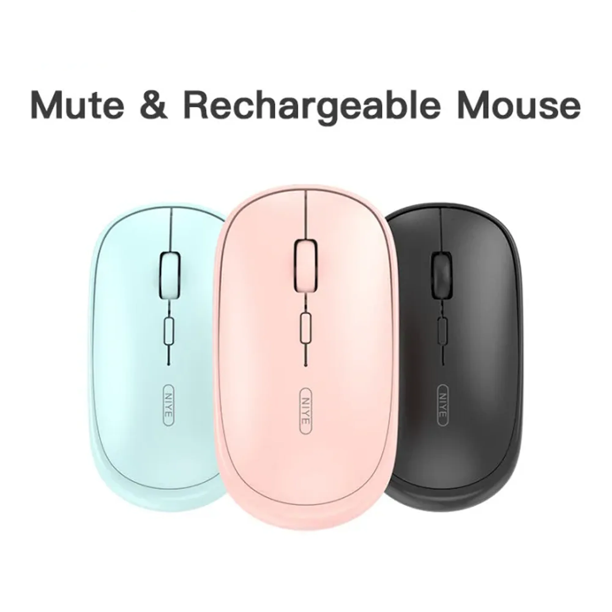 Macaron Colorful Wireless Mouse - Stylish Rechargeable Mute Mouse with Adjustable DPI Replaceable Battery for Comfortable Gaming