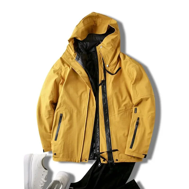 

Waterproof Warmth Du down Jaet Tee-in-One Full Glue Hat Coat Combo Youth Faion Ci Casual Outerwear Spring Season