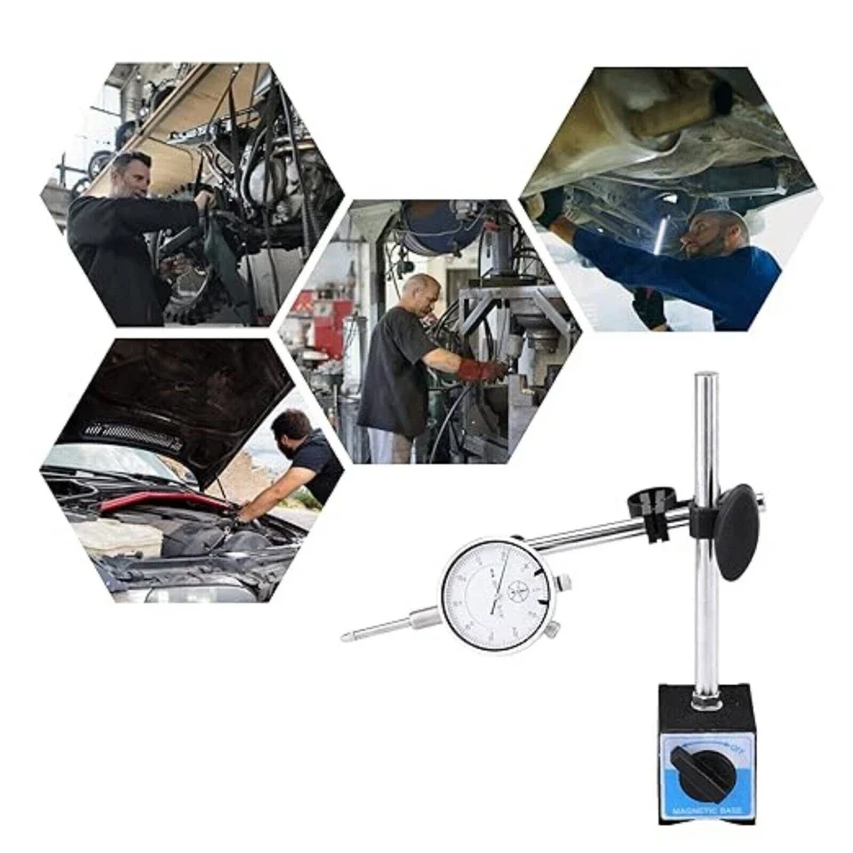 마그네틱 베이스가 있는 다이얼 인디케이터 범용 유연한 다이얼 테스트 인디케이터 미세 조정 가능한 홀더 스탠드 정밀 측정 도구