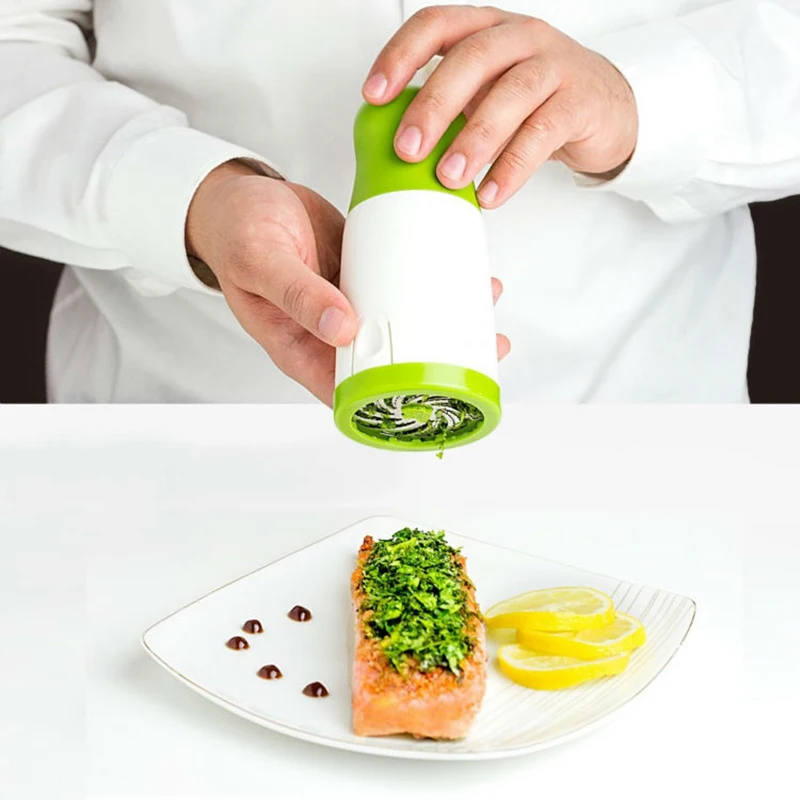 

1Pcs Manual Herb Grinder Spice Mill Parsley Shredder Vegetable Cutter Coriander Mincer Chili and Cilantro Kitchen Tool Gadget