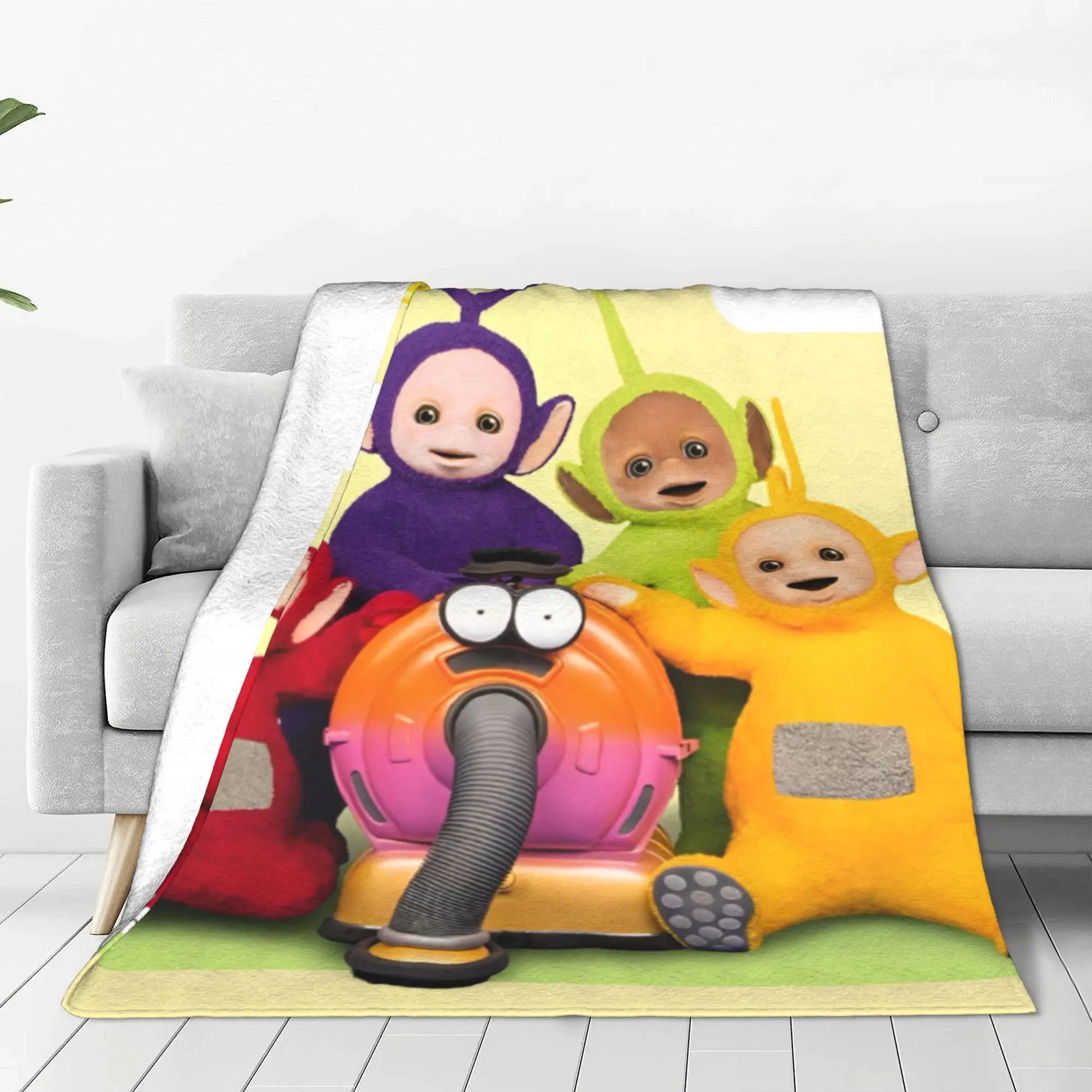 The-Teletubbies Tinky Winky Laa-Laa Blanket Flannel Cute Cartoon Super Soft Throw Blankets for Car Sofa Couch Bedroom Quilt