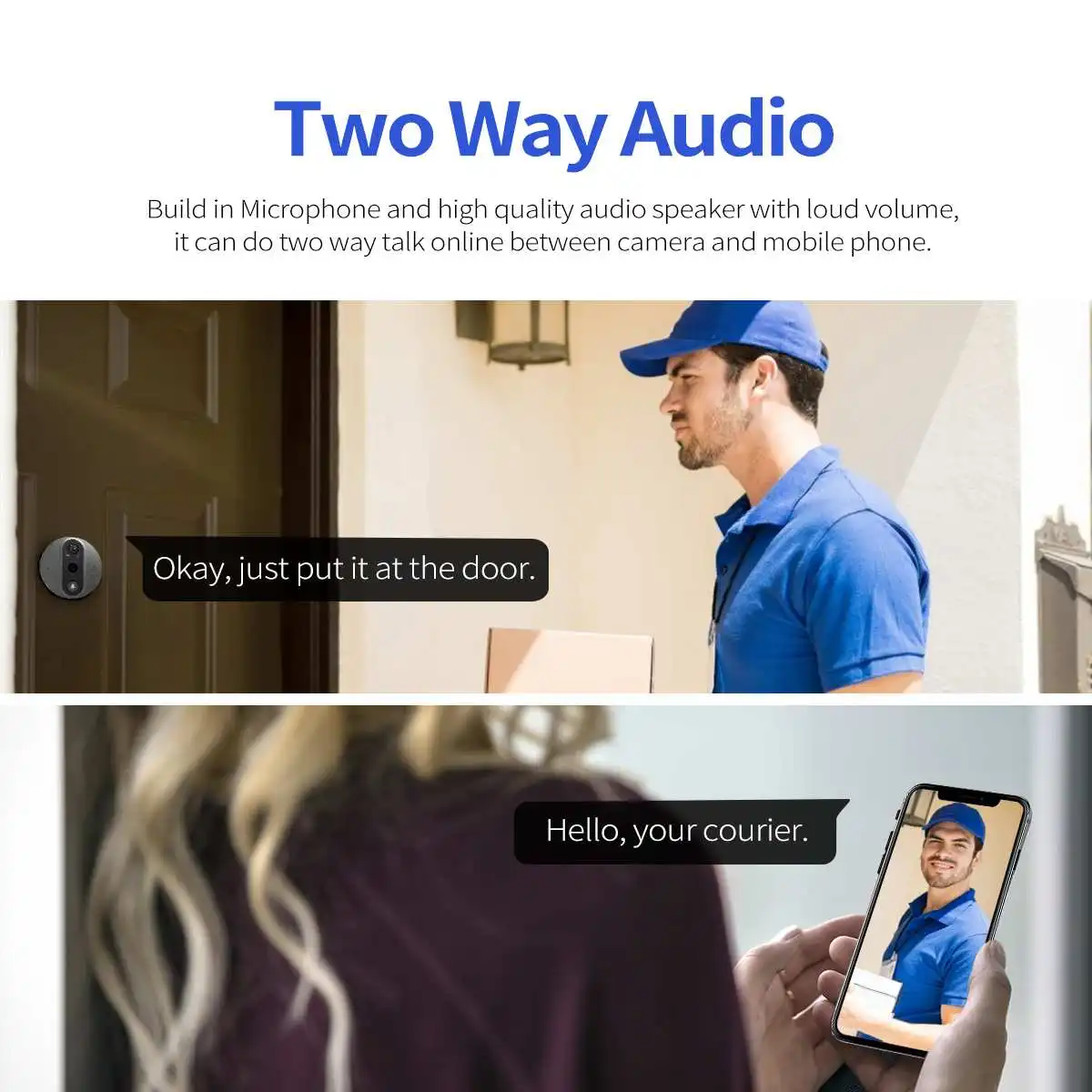 Tuya inteligente wifi campainha peephole câmera, segurança em casa, áudio 2-way, visão noturna, 4,3 "campainha de vídeo fhd, 1080p