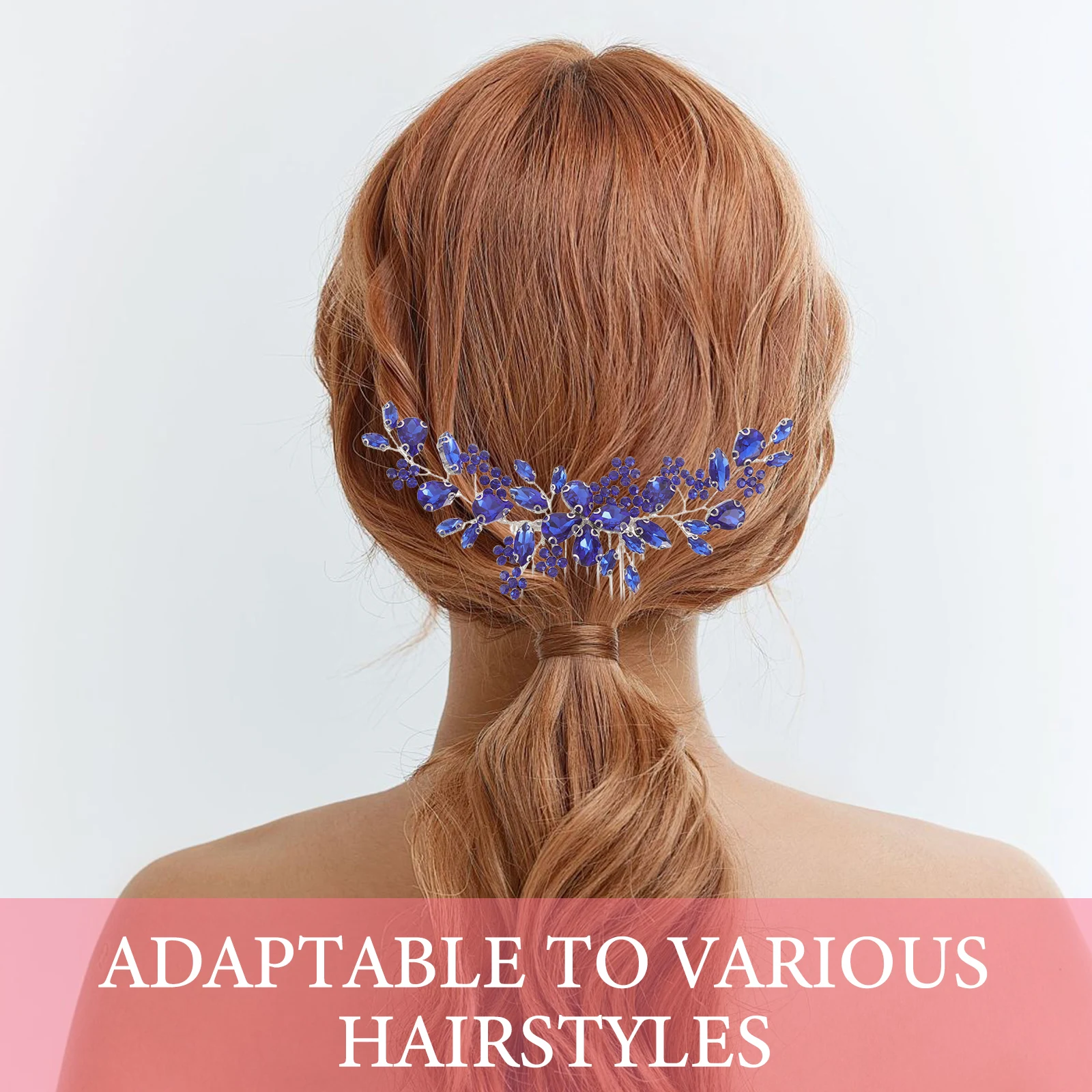 

Crystal Hair Comb Bride Women Accessories Bridal Flower Claws Combs for Wedding Floral Metal Clip