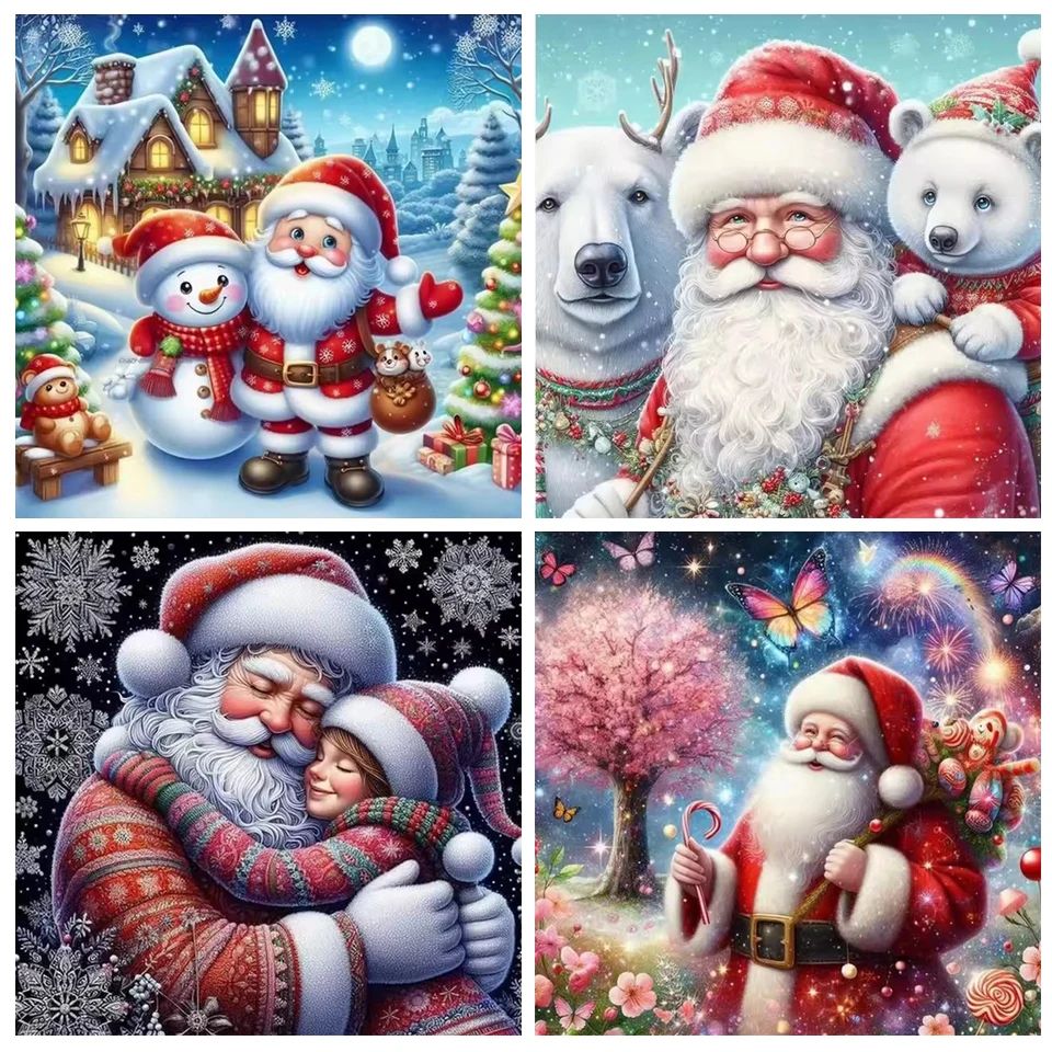 Diy Diamond Painting Kits New Collection Santa Claus Full Rhinestone Art Mosaic Embroidery Merry Christmas Picture