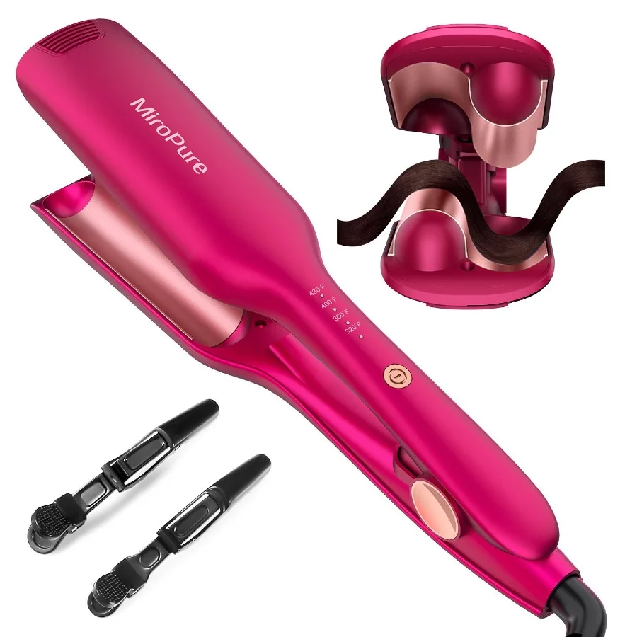

Hair Waver Iron Wand Hair Crimper Hair Waver Barrel Curling Iron 1 Inch PTC Heater Auto ShutOff Adjustable Easy Shap Long Lasti