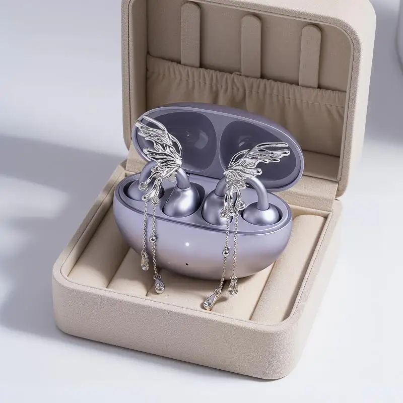 1Pair Fashion Headphone Diameter Buckle Zircon Decorative Headphone Decoration Clip Removable Easy To Install Earbud Accessories