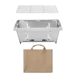 Stainless Steel Barbecue Grill Portable Outdoor IGT Table Stove Folding Firewood BBQ Stove For Home Outdoor Camping Picnics