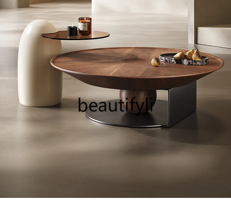 

New coffee table Italian minimalist round combination medieval high-end modern minimalism