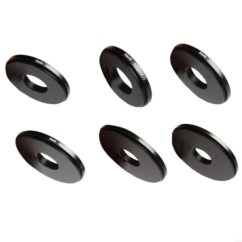 E15A Aluminum Microscope Objective Lens RMS Thread to M42/49/52/58/62/67 DSLR Camera Adapter Rings