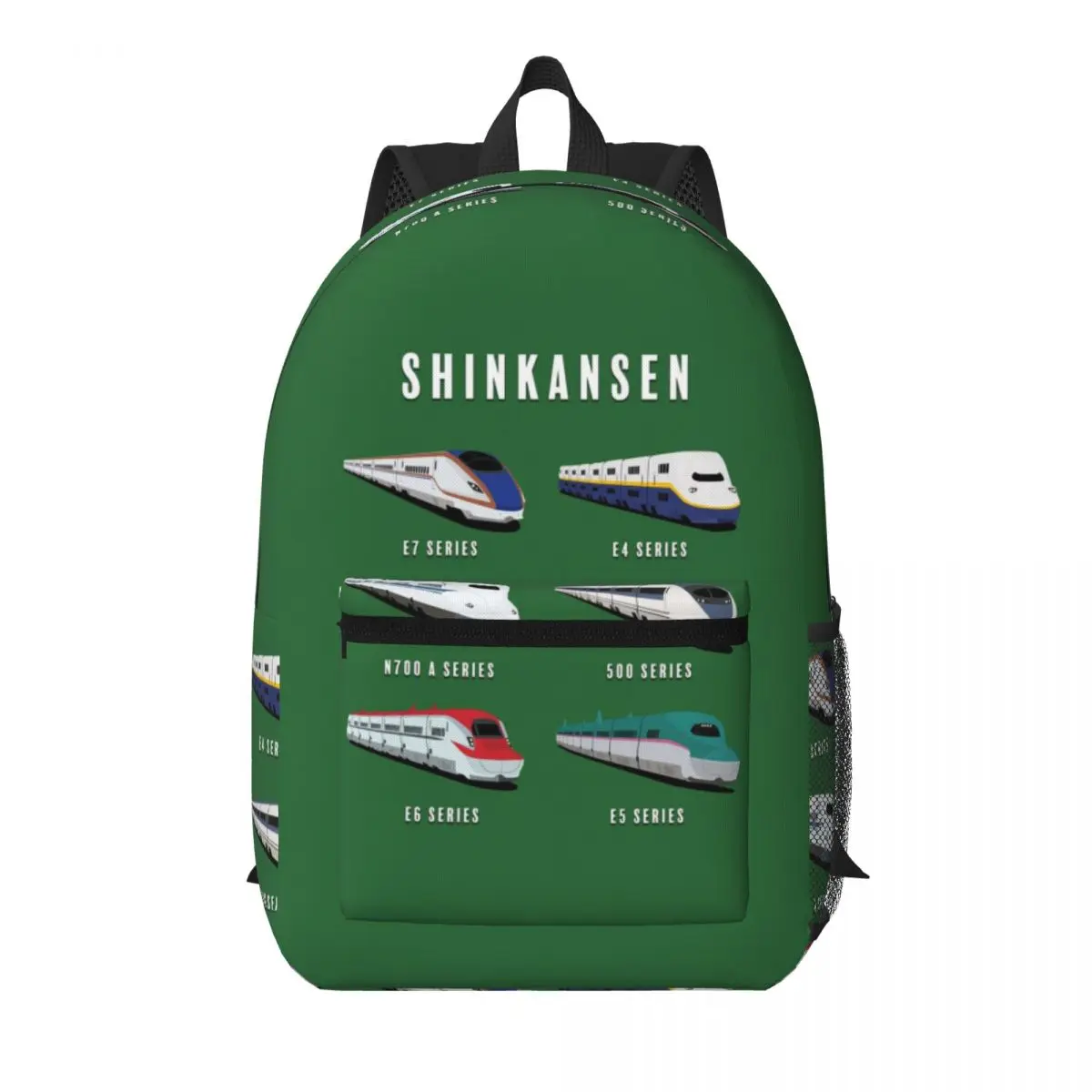 Japanese Shinkansen Bullet Trains Artwork Student Backpack School Bag Hiking Travel Daypack for Boys Girls Bookbag Shoulder Bags