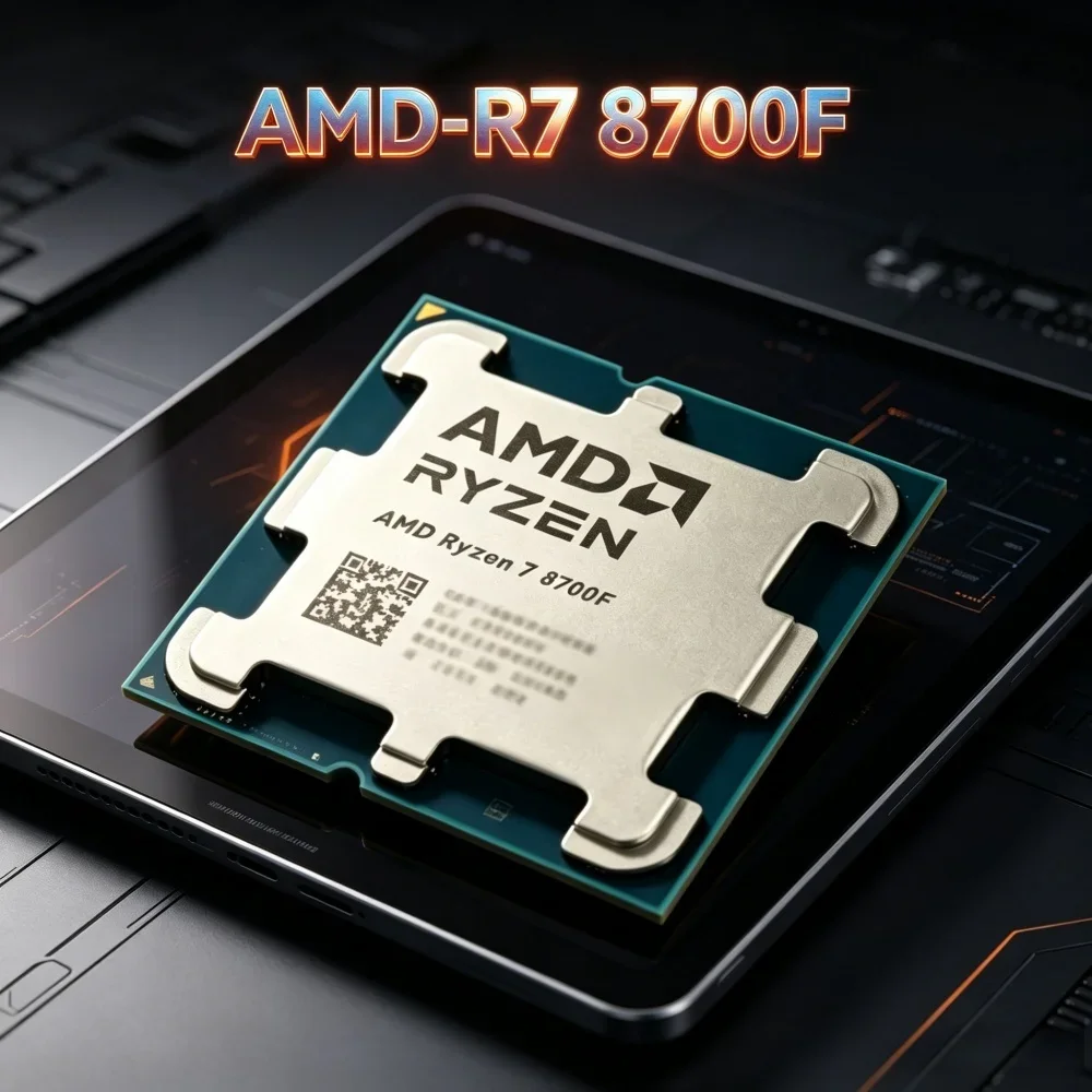 

AMD Ryzen 7 8700F New Loose CPU, 4nm 8C16T 4.1GHz Up to 5.0GHz, 16MB L3 Cache 65W, DDR5 AM5 Socket Without CoolerAMD