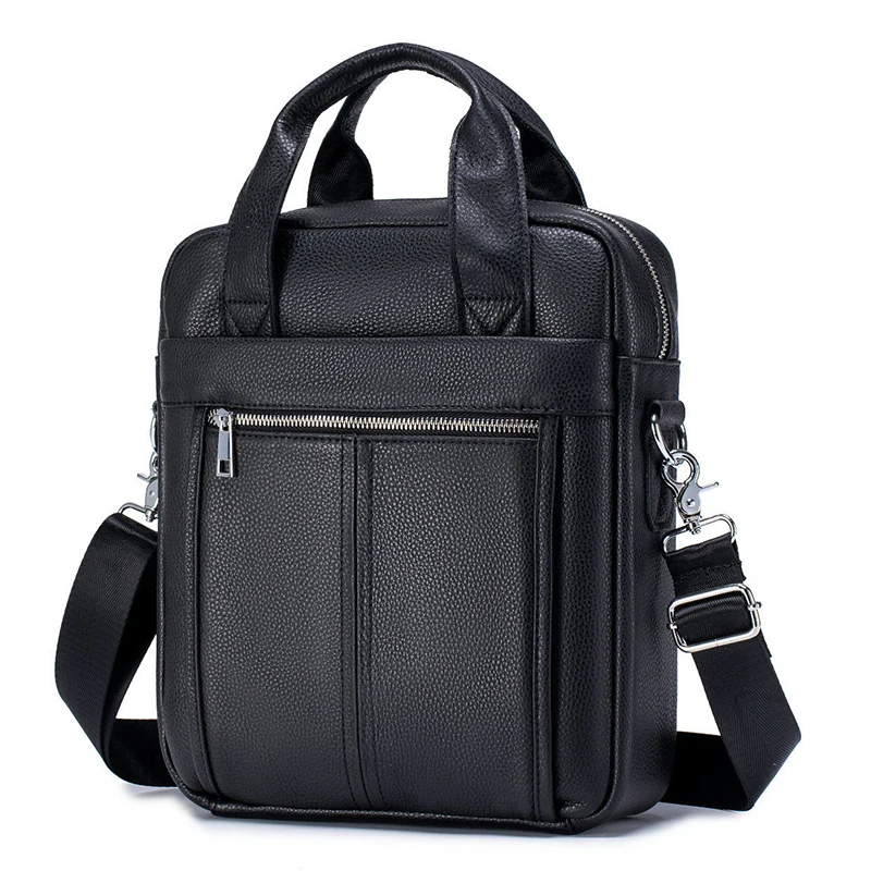 Men'S Genuine Leather Shoulder Bag Top Layer Cowhide Handbags Business Briefcase Vintage Messenger Side Crossbody Portable Bag