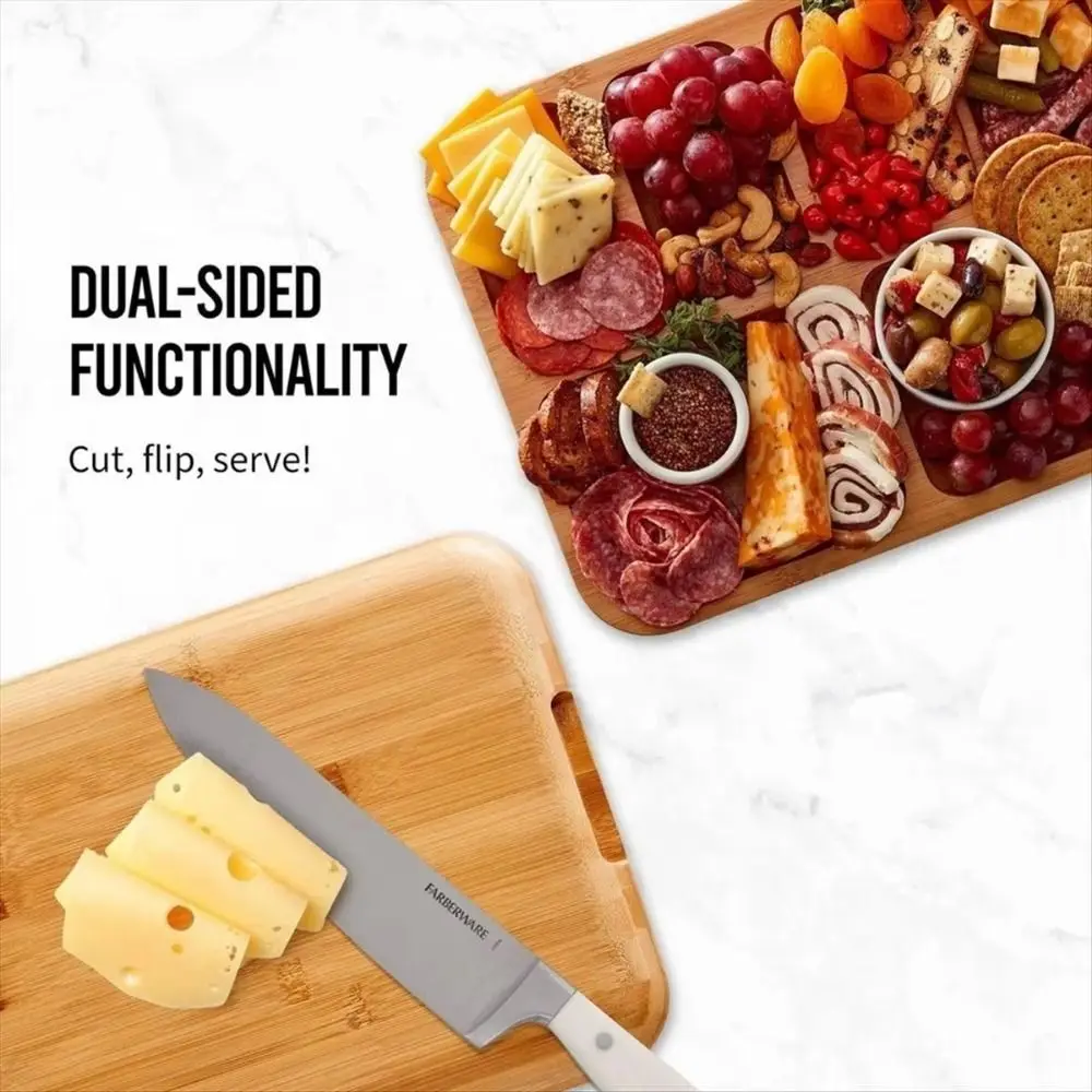 Transparent Bamboo Cheese Board Snap-On Lid Divided Grid Wooden Cheese Board with Lid Square Shape Bamboo Cheese Tray Parties