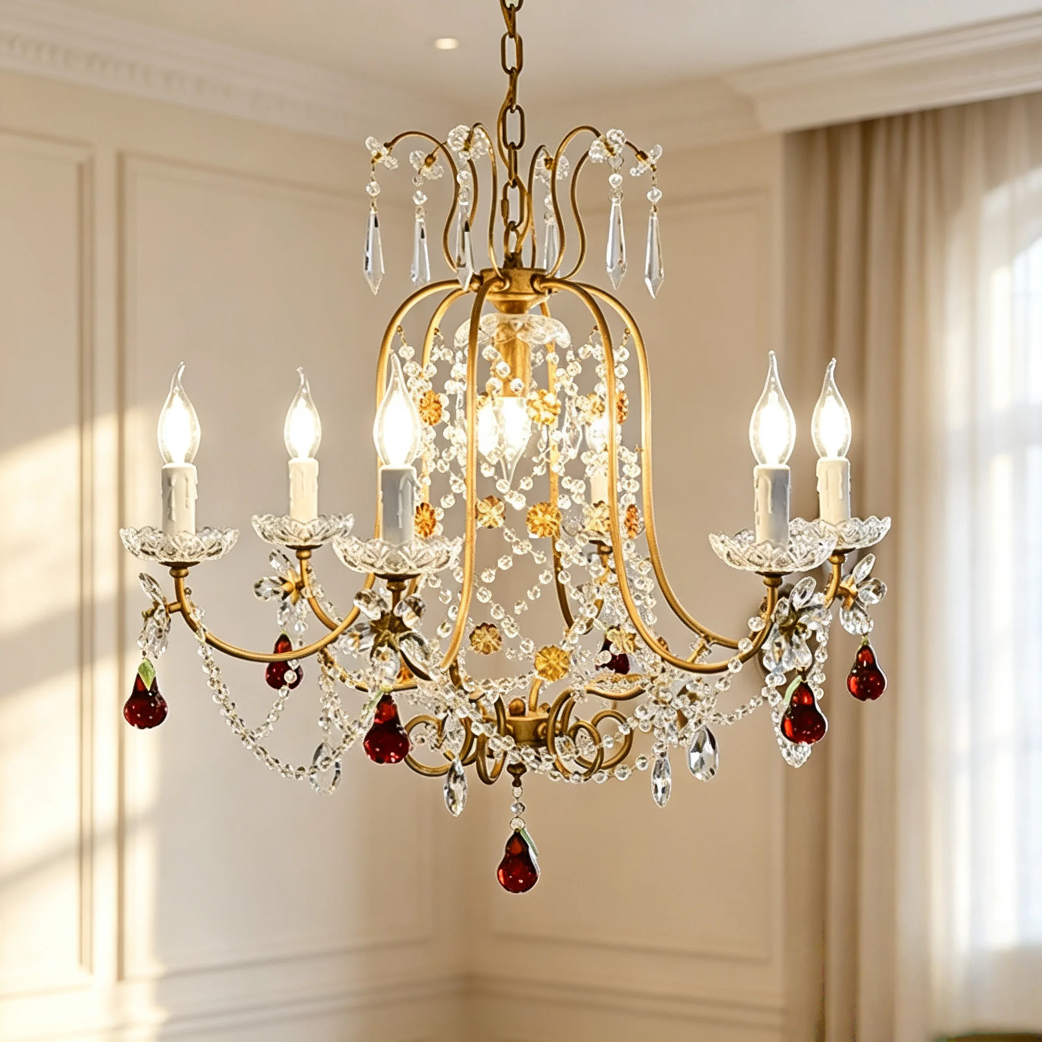 French Vintage Crystal Chandelier Medieval Palace Bedroom Dining Room Candle Pendant Lights Lighting Decor Living Room E14 Lamps