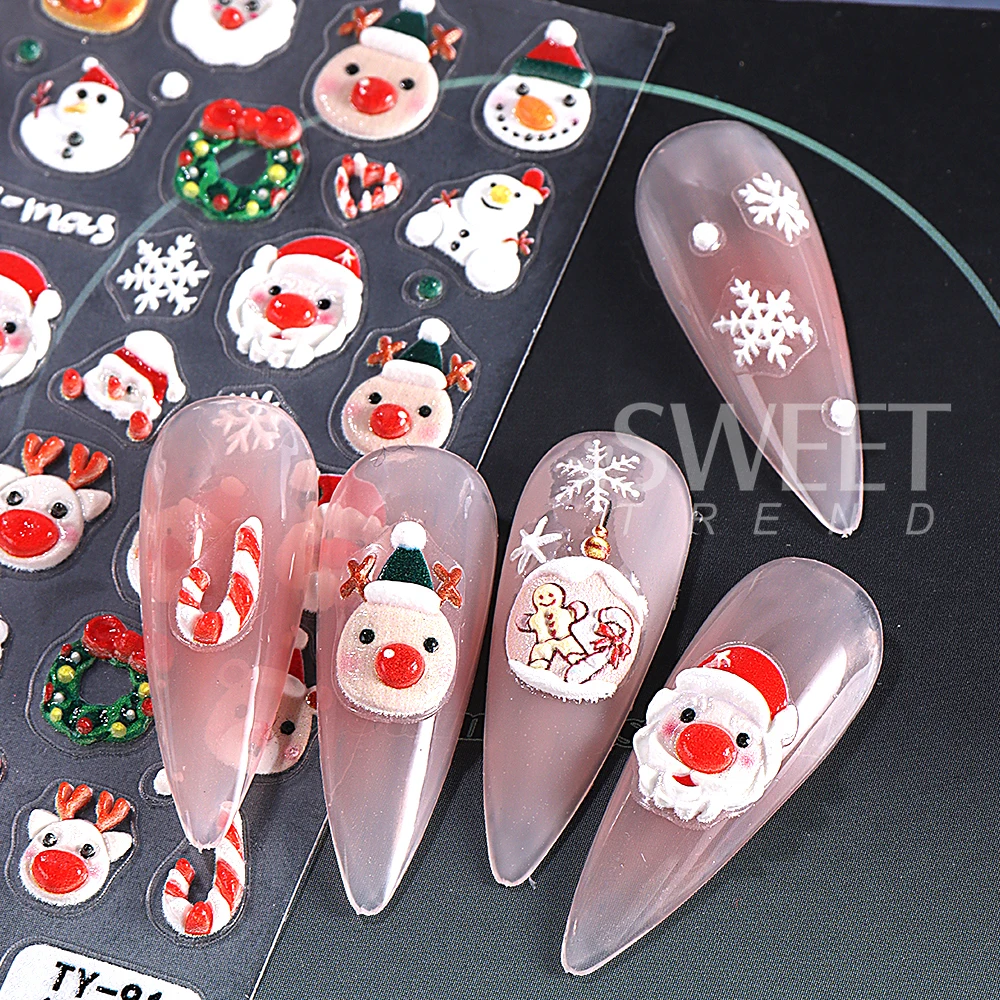 2 個 5D ハロウィンゴーストネイルステッカーカボチャネイル Silder 雪片ネイルデカールクリスマスネイル用品マニキュア装飾