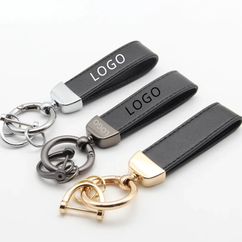 

Custom LOGO Leather Keychain for Men and Women Gift Laser Engrave Bag Car Key Chain Holder Pendant Personalize Keyring