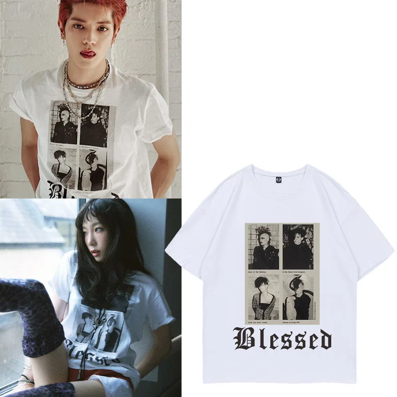 

NCT27 Taeil Girls' Generation Taeyeon, свободная круглая футболка из чистого хлопка Ne ort Sve, универсальная летняя одежда для поездок на работу