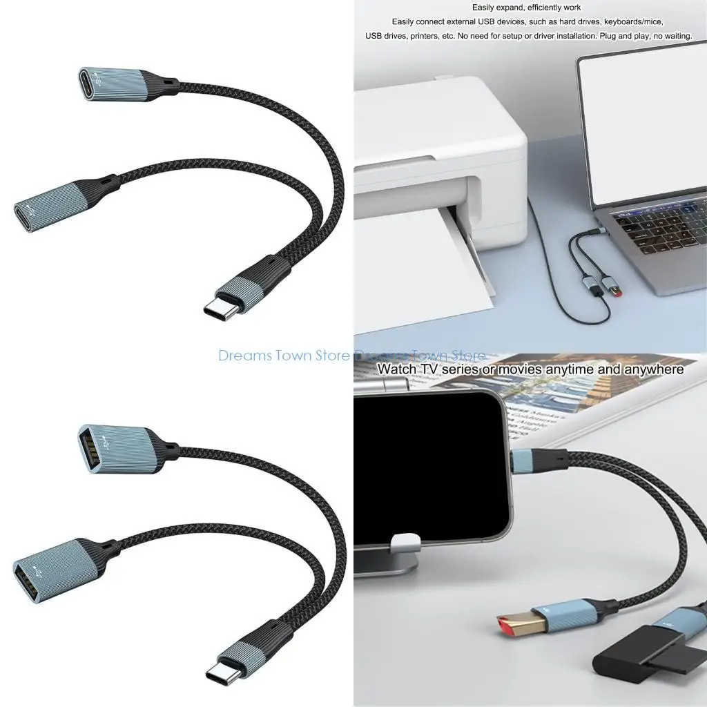 

HX6A USB C 2Port Expansion Hubs For Laptop Tablets Phone Aluminum Alloy Housing With 1.5A Charging And 480Mbps Data Transmission