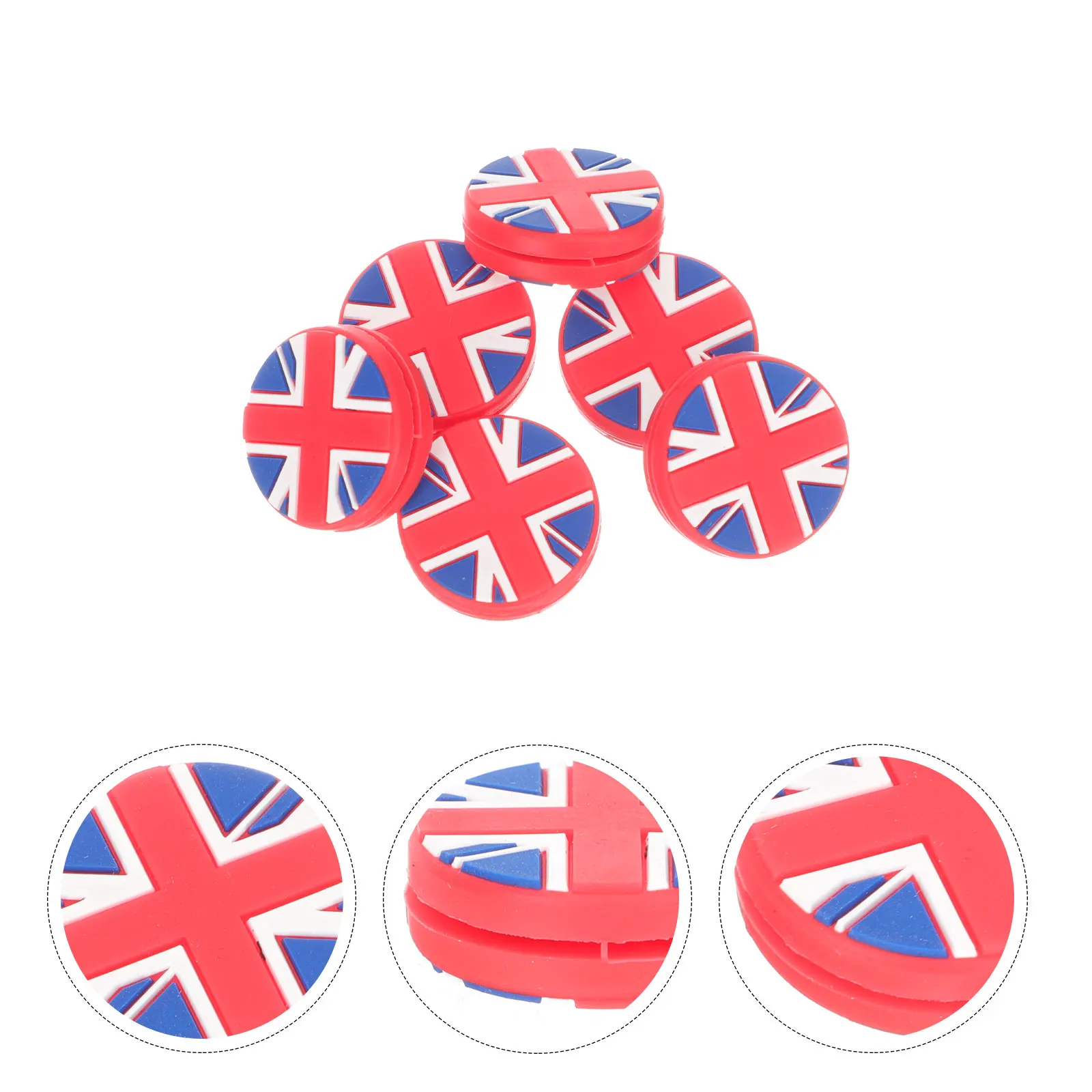 6 قطعة العلم الوطني مصممة مضرب تنس الاهتزاز المخمدات سيليكون امتصاص الصدمات مضرب امتصاص الصدمات #3