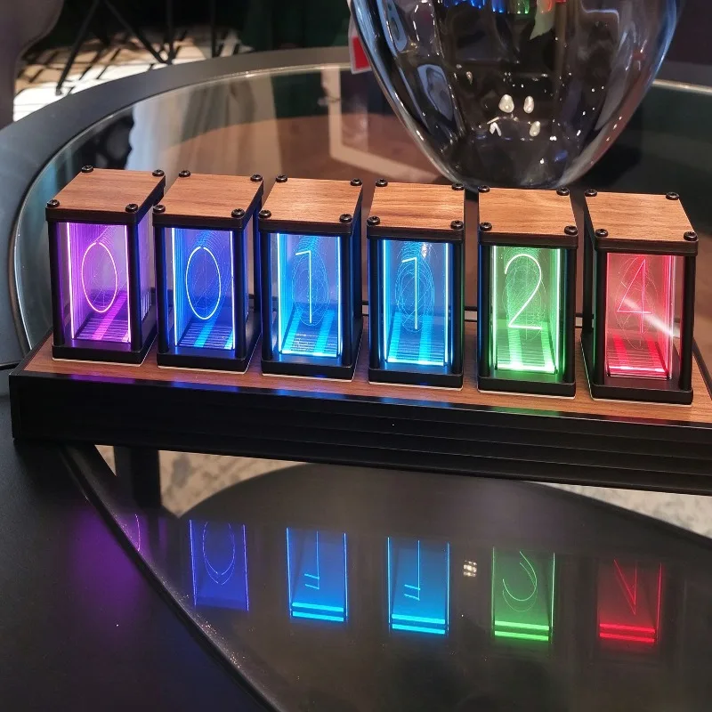 Acrylic Desk Clock with Lights LED Creative Digital Table Clock Luxury Desktop Clocks Ornament Modern Nordic Decorative Products