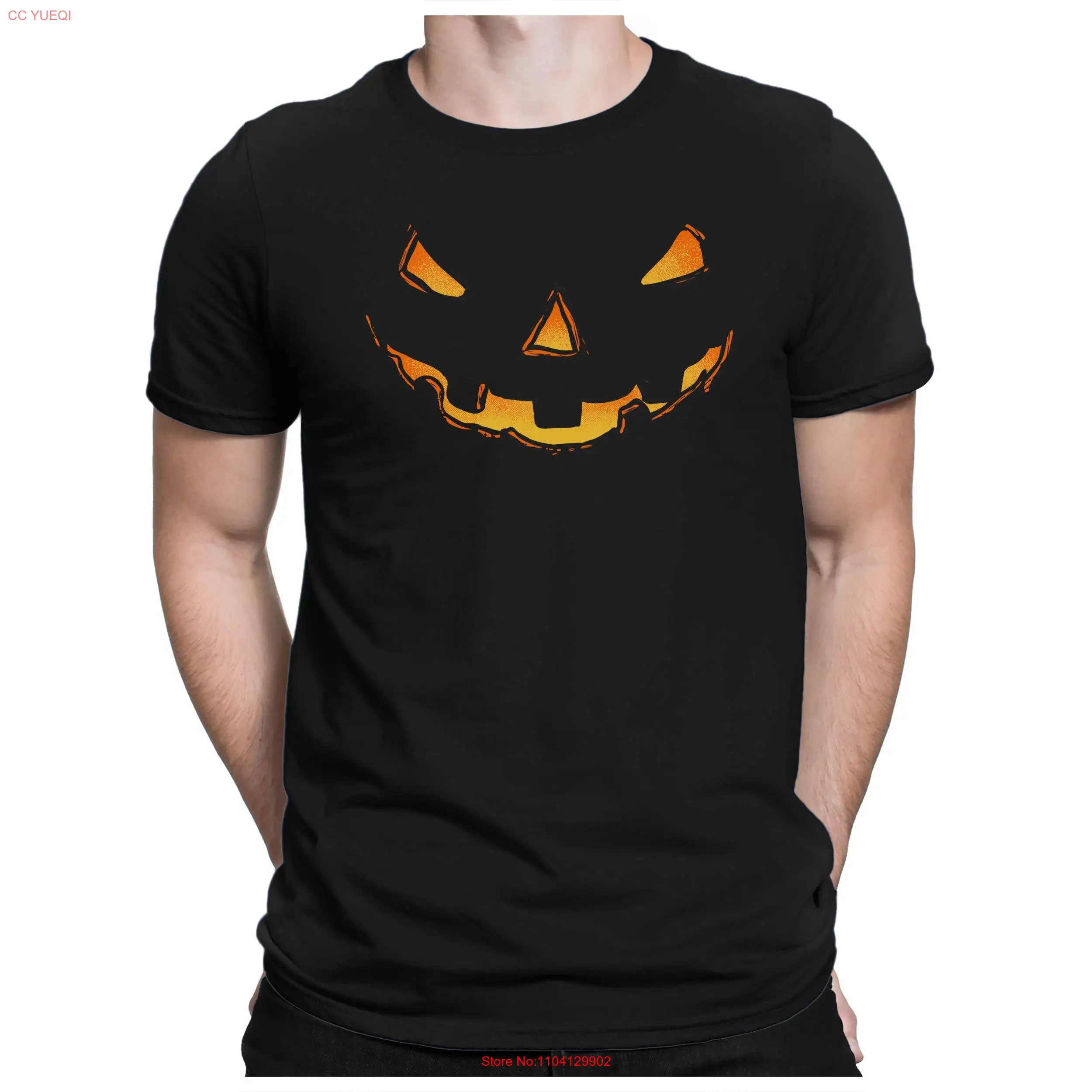 

Pumpkin Head Men's Fun T Shirt Small to 4XL PAPAYANA long or short sleeves