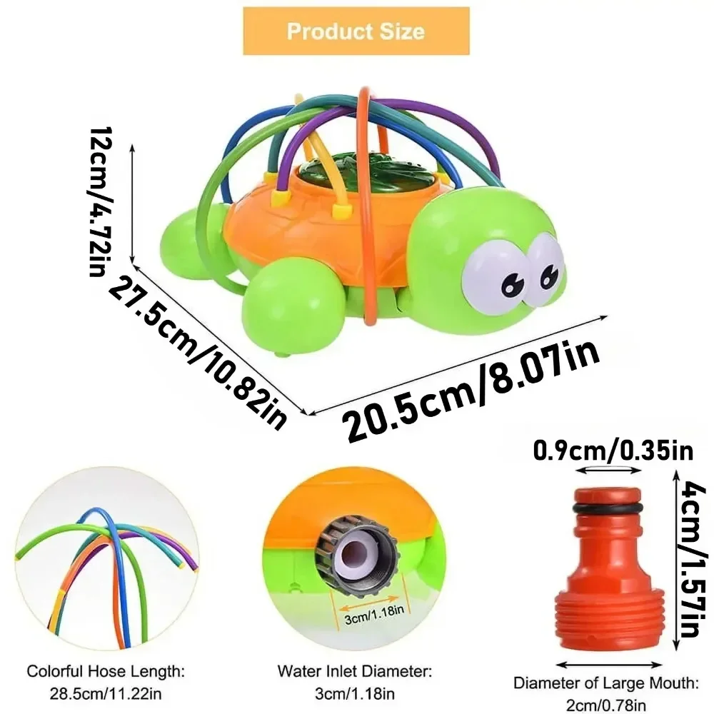Sprinkler for Kids Outdoor Water Toys Backyard Spinning Turtle Toddler Sprinkler Toy Summer Outside Toys Garden Splashing Fun