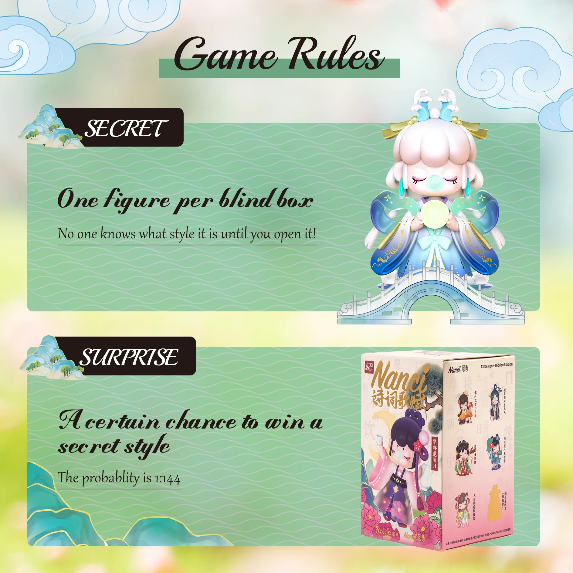 Rolife Nanci Blind Box Nanci Chinese Poetry Action Figure Collectible Doll Toys Surprise Box Holiday Gift for Friends Adults - view 7