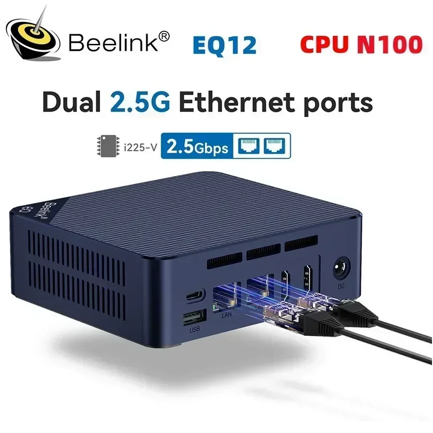 Beelink EQ12 ® Processor Alder Lake-N100 Mini PC Dual 2.5G LAN  DDR5 4800Mhz NVME SSD WiFi 6 BT5.2 Desktop Computer