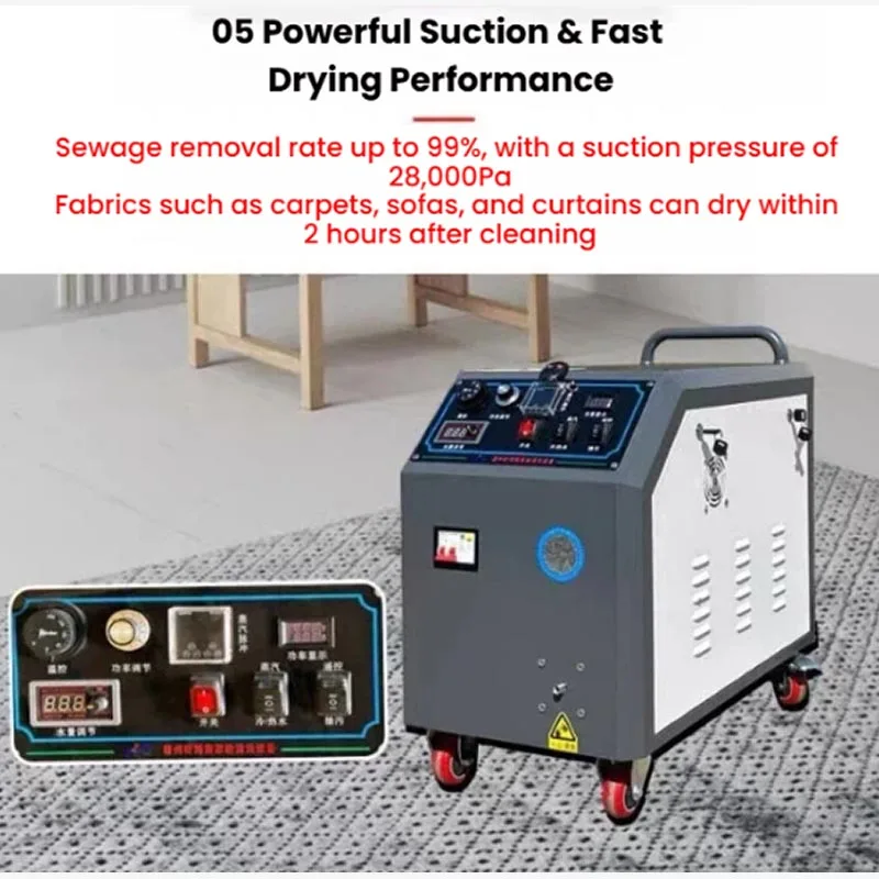 Wheeled Portable Digital Control High Pressure High Temp Steam Cleaner Mobile Trolley Steam Washing Machine for Home Customized