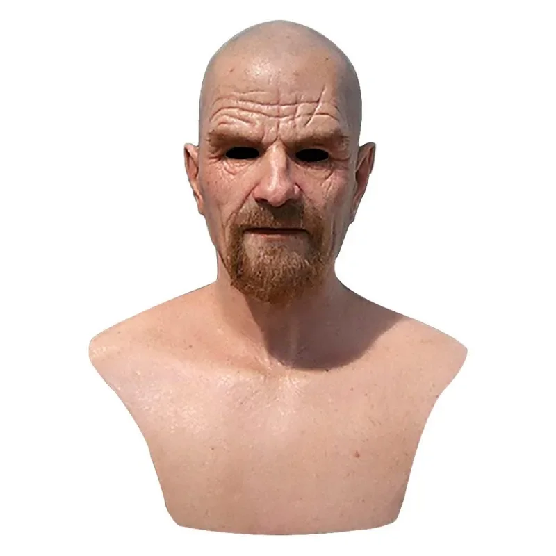 New Halloween New Product Grandma Latex Character Mask Headset Grandma Bald Old Man Mask