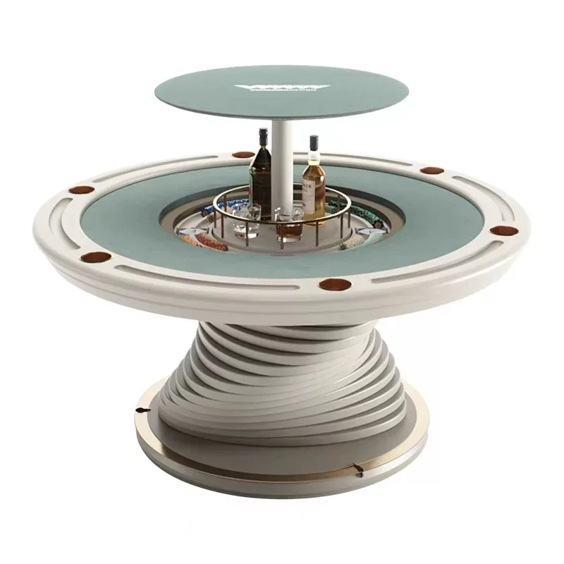 High-end  light luxury club multi-person round Depu poker table chip table Texas entertainment chess and card room
