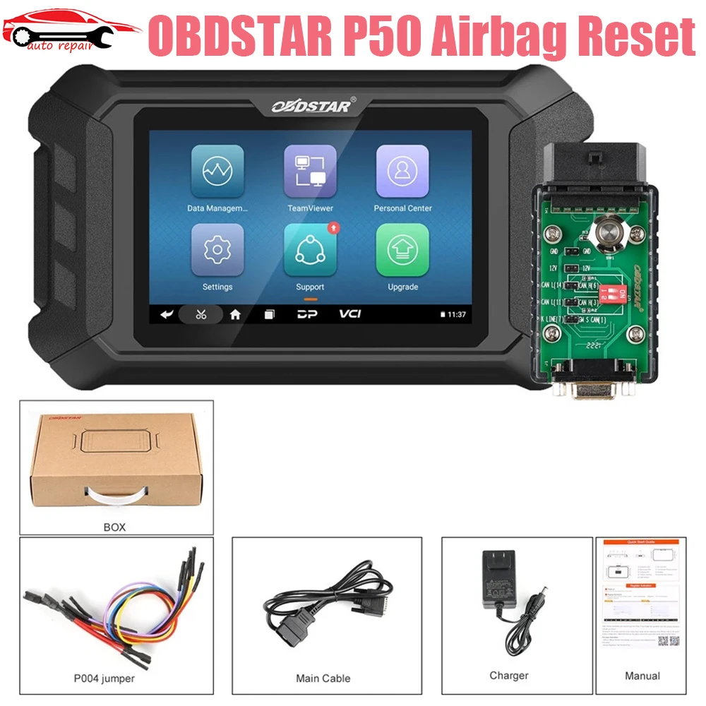 OBDSTAR P50 Airbag Reset Read EEPROM Function Intelligent Airbag Reset Tool Covers 38 Brands and Over 3000 ECU Part No with P004