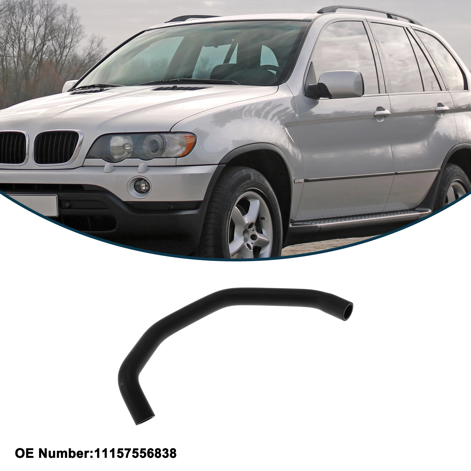 

UXCELL Radiator Hose Heater Hose Radiator Outlet Hose Pipe for BMW X5 2000-2005 No.11157556838 Rubber Coolant Pipe Black 1 Pcs