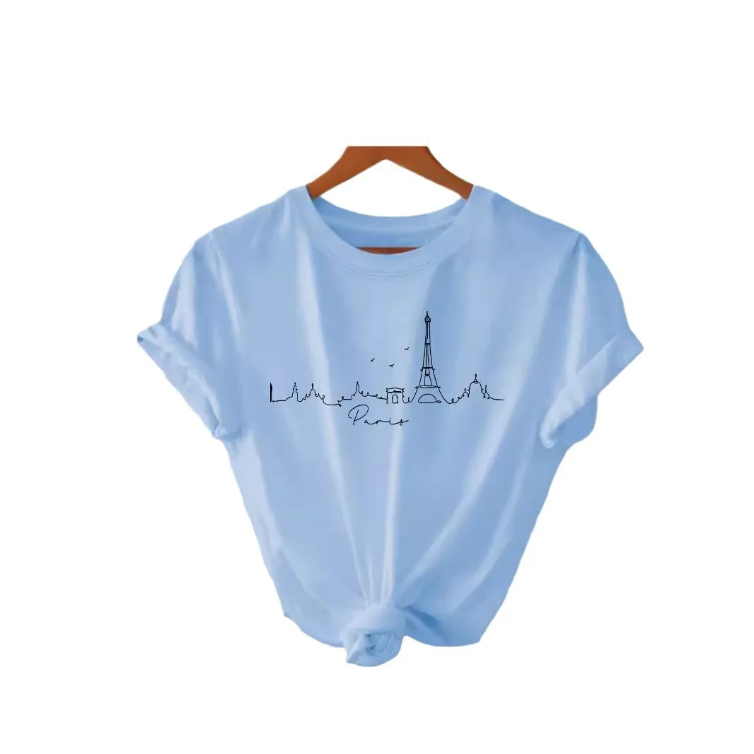 T-shirt ort Sve pour femmes, imprimé personnalisé, coupe cintrée, coton tricoté, 00% pur coton, Collection d'été