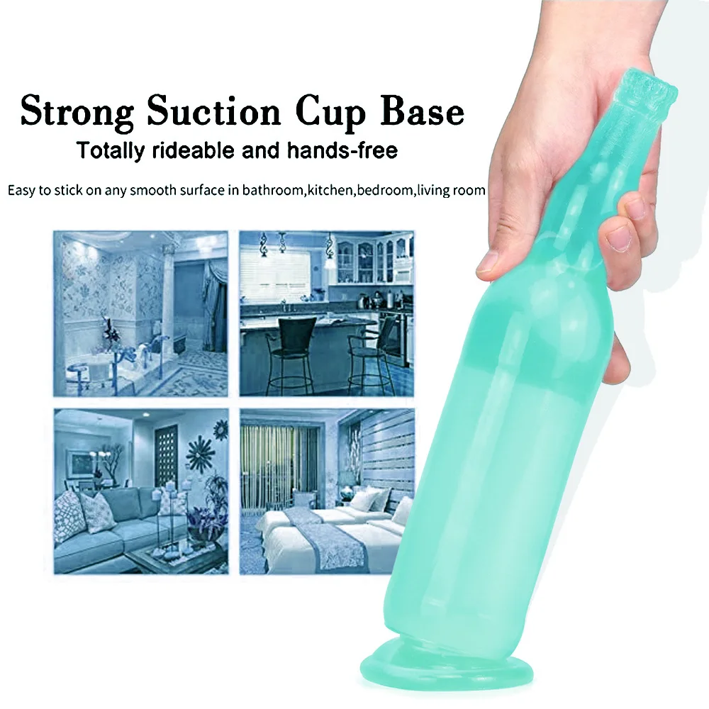 Huge bottle Anal Dildo Man Butt Plug Anal Sex Toys Vagina Anus Expander Suction Cup Silicone Beer Bottle Sex Toy for Adult Gay