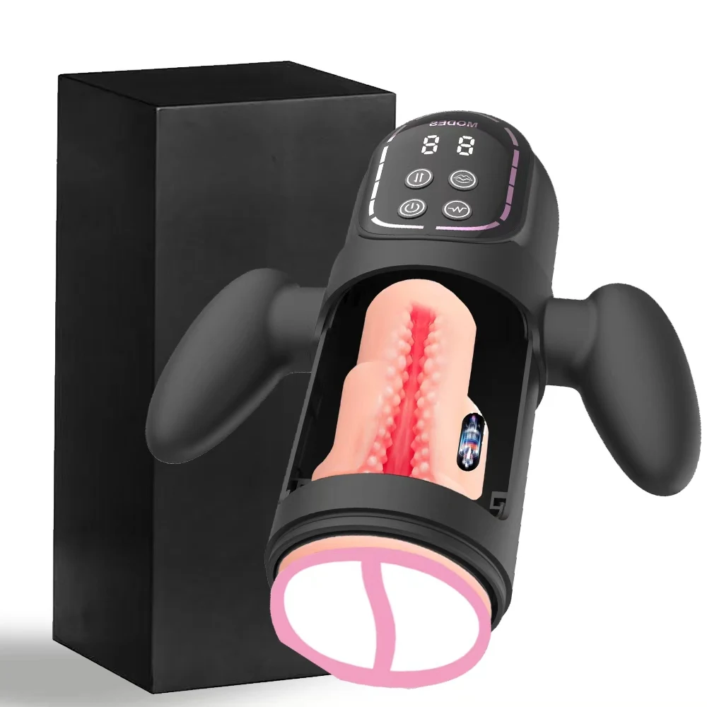 Automatic Thrusting Sucking Male Masturbator Blowjob Masturbation with Handle LCD Display Penis Pump Stroker Sex Toys for Men 18