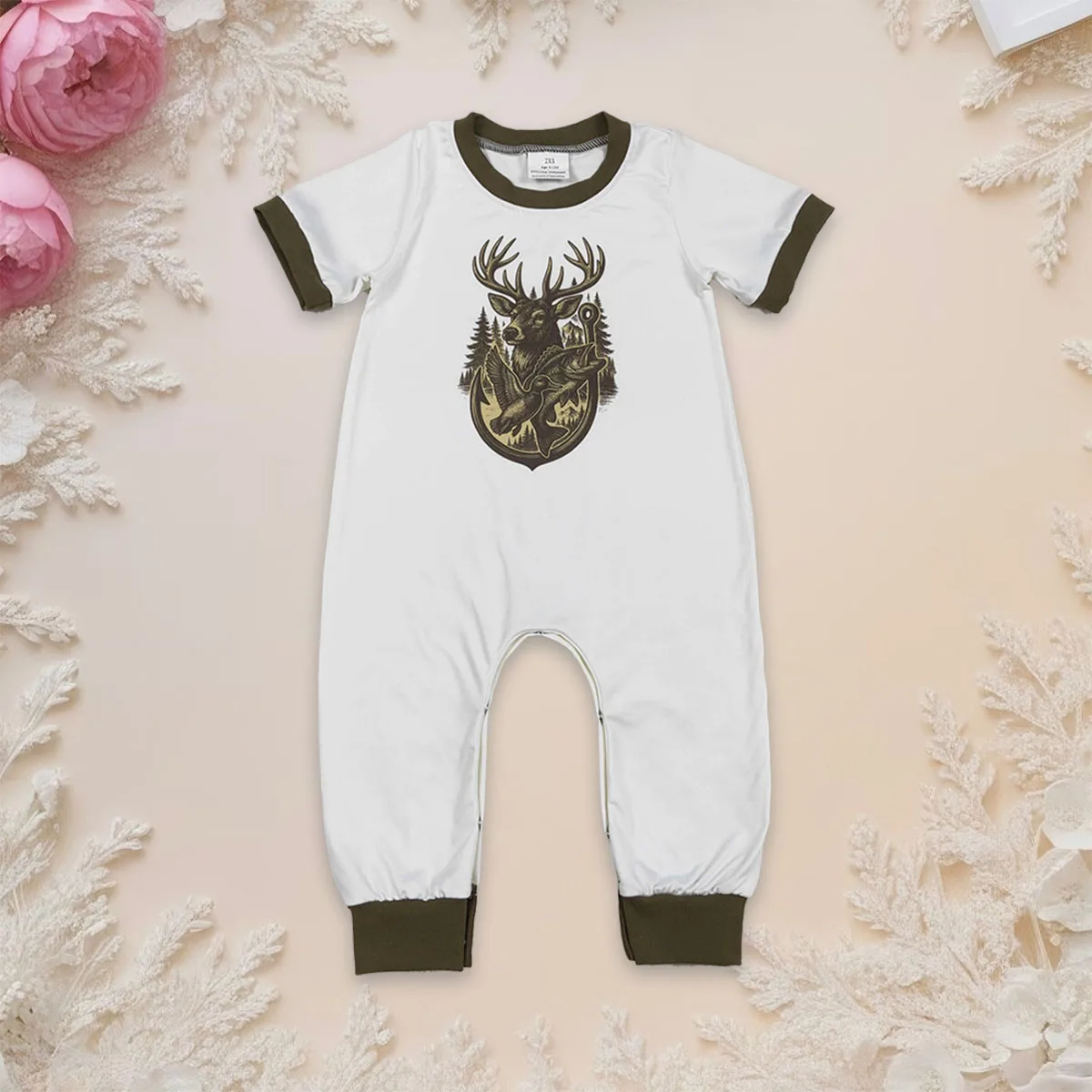 

Новый комбинезон-слип для новорожденных мальчиков с принтом оленей, рыб и уток, мягкий хлопковый ромпер для малышей, оптом