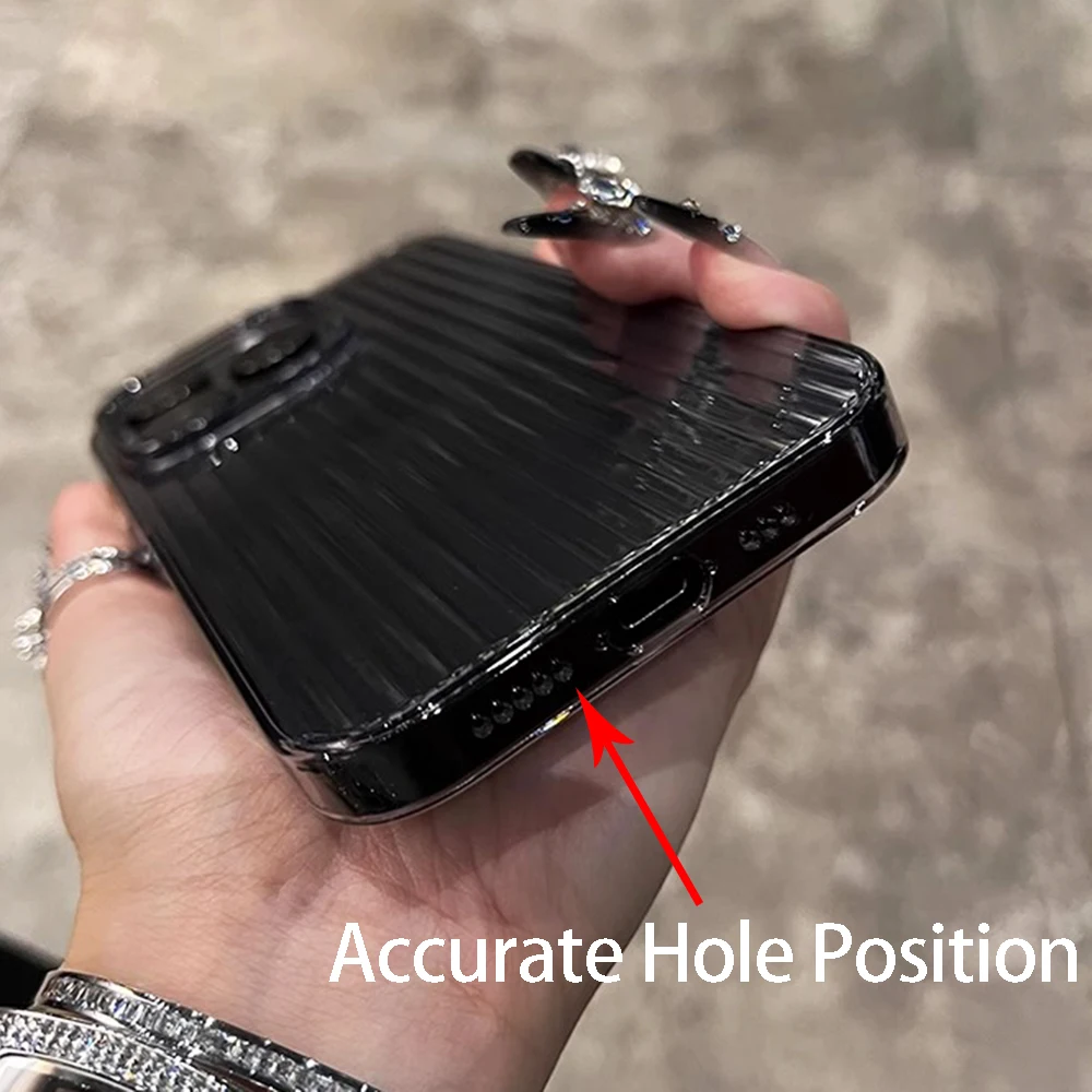 Transparent Phone Case For iPhone 16 15 11 12 13 14 Pro Max Soft Corrugated Silicone Bumper Back Cover Clear Case - náhled 6