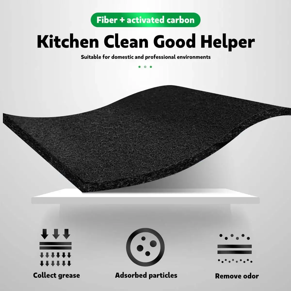 Home Fabric Black Air Conditioner Activated Carbon HEPA Air Purifiers Accessories Purifier Filter Fabric 3 Size Thickness 3mm