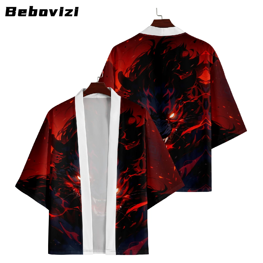 

Japanese Cosplay Men Kimono Anime Tiger Print Yukata 2025 Women Fashion Cardigan Blouse Haori Clothes Harajuku Traditional