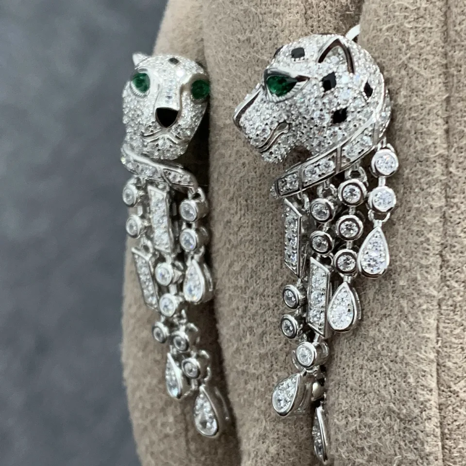 アクセサリー chigo Leopard Diamond Earring silver925 Amazon.com: Animal Leopard Panther Jaguar Cheetah Clear and Black