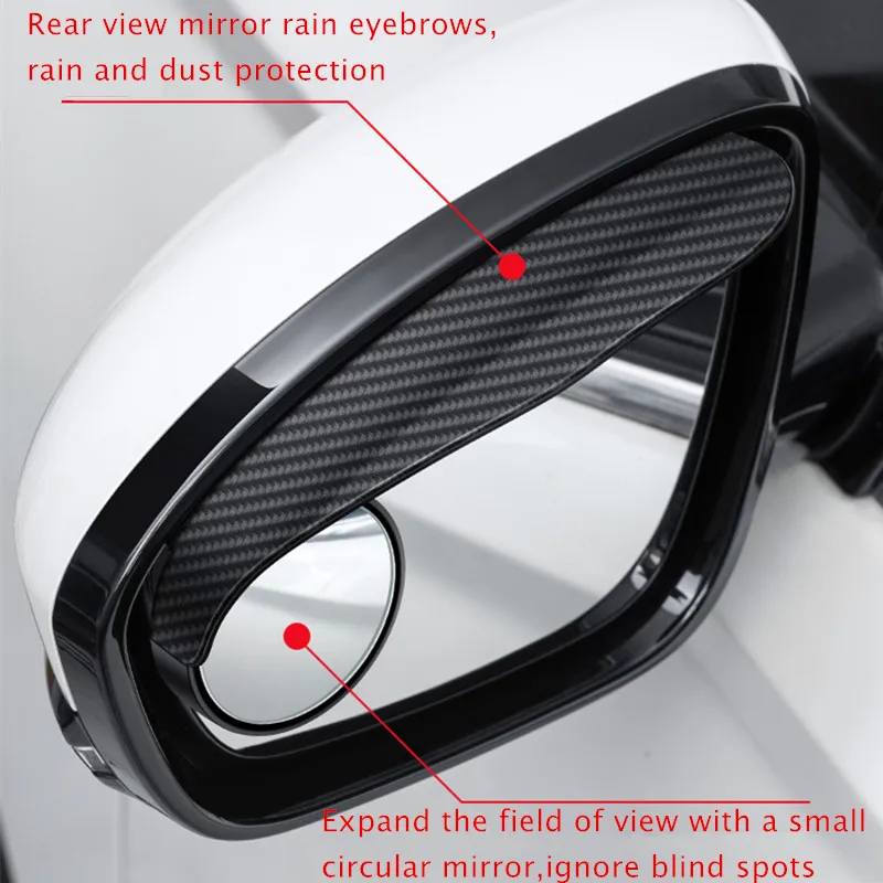 Waterproof Car Rearview Mirror with Rain Shield Cover Blind Spot Mirror Car Round Convex Mirror Wide Angle Car Reverse Mirrors